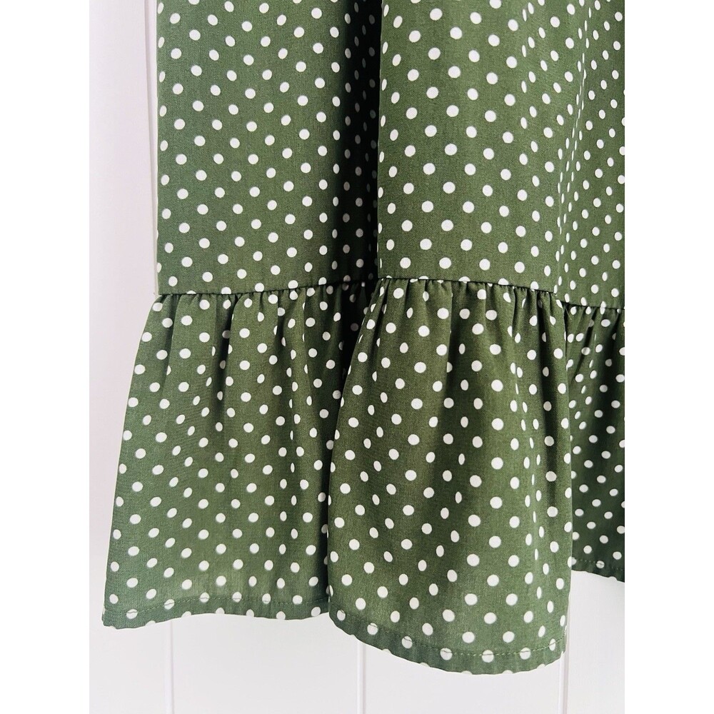 Andree By Unit Green Polka Dot Aztec Southwest Boho Flutter Sleeve Dress Plus 1X - Picture 4 of 8